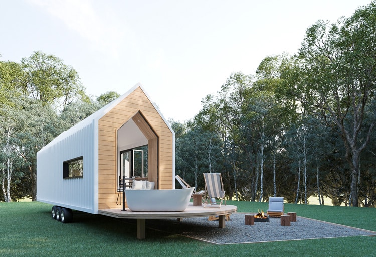 Portable Tiny Home with 3D Render Before Build